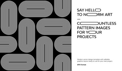 Brutalist Poster Design Template With Abstract Geometric Shapes