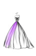 © New Africa - Fashion sketch. Stylish dress on mannequin against white background, illustration