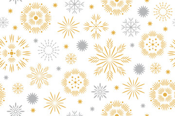 Wall Mural - Pattern with snowflakes. Seamless Christmas and New Year background