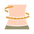ruler icon that measures the waist of the body, vector illustration