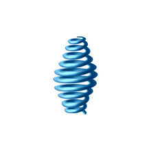 Spring Spindle Shaped With Silicone Wrap, 3d Vector Illustration Isolated.