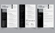 © ResumePage  - Professional Resume Layout with Black Sidebar and Cover Latter