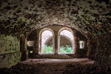 Ruins Of Old Fortification Fort Outpost Dubno Or Tarakaniv Fort In Rivne Region, Ukraine. Interior Of Fort