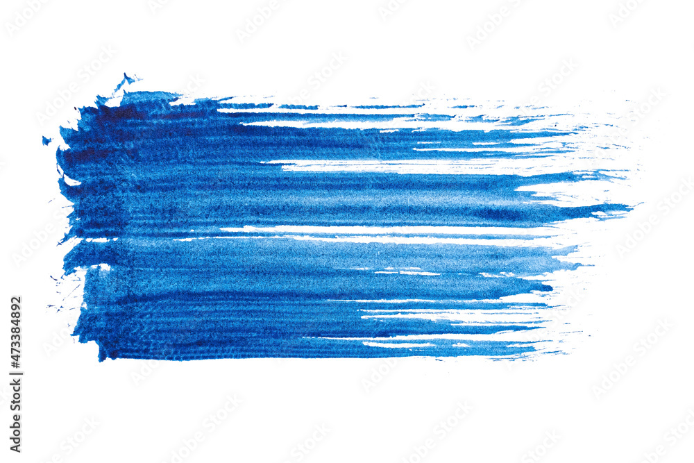 blue abstract watercolor paint brush stroke texture isolated on white ...