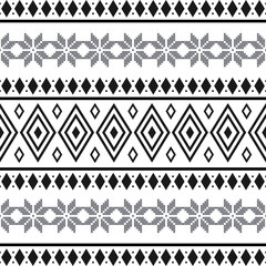 Wall Mural - Black and white tribal ethnic pattern with geometric elements, traditional African mud cloth, tribal design. fabric or home wallpaper design