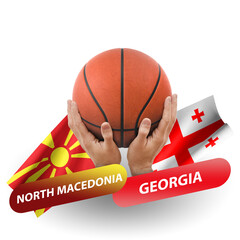 Basketball competition match, national teams north macedonia vs georgia