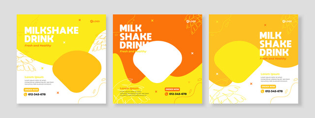 drink banner social media pack template premium