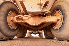 View Of The Underside Of A Large Construction Dump Truck