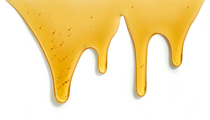 Wall Mural - flowing honey on white background