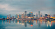© Cavan Images - miami city skyline beautiful place florida usa reflections buildings