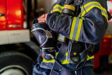 Firefighter With His Breathing Equipment