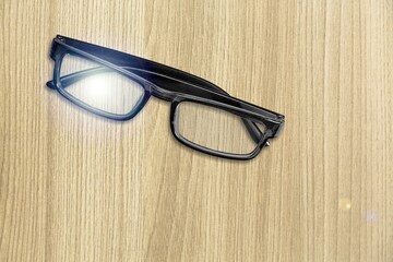 Sticker - black frame blue light blocking technologies spectacles glasses on background