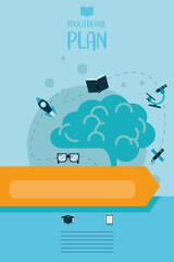 Sticker - brain and educational icons