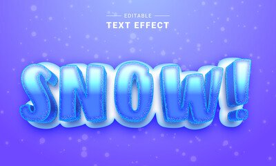 Wall Mural - Editable Winter Snow Text Effect. Frozen text. Text effect. Graphic style