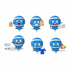 Wall Mural - A Rich blue lolipop wrapped mascot design style going shopping