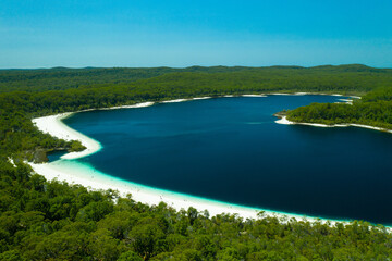 Wall Mural - Aerial view of Lake MacKenzie/ Boorangoora