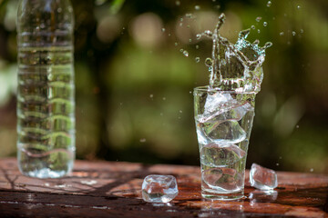 glass of water with ice