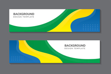 Wall Mural - set of abstract wave element for horizontal background design template. the banner use combination b