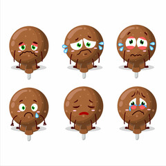 Sticker - Orange lolipop wrapped cartoon character with sad expression