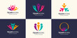 © POLLARIZE - Three People Collaboration. Concept of Teamwork and Great work logo design