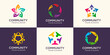 Set of People logo with colorful design. Simple logo design template