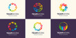 Social Network Team Partners Family Friends logo design.