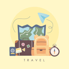 Sticker - travel lettering and icons