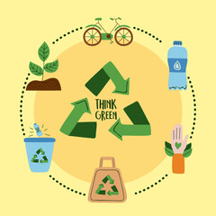 Poster - seven eco friendly icons