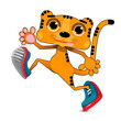 Illustration Cheerful Tiger in Gumshoes