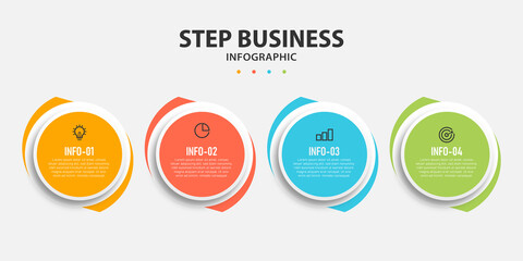 Business infographics Circular timeline steps infographics template design