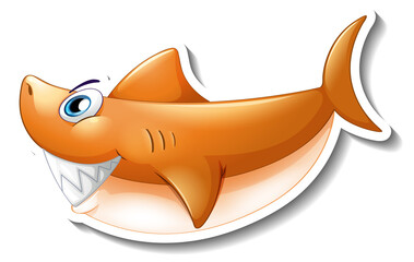 Canvas Print - Smiling shark cartoon sticker