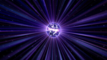 Wall Mural - mirror ball disco lights club dance party glitter background