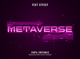 Wall Mural - modern futuristic violet metaverse text effect with hologram panel