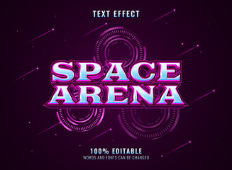 Wall Mural - modern futuristic space arena text effect with circle hologram frame