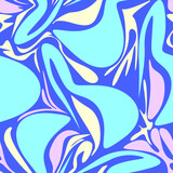 Fototapeta Tulipany - Seamless abstract pattern with chaotic wave ornaments
