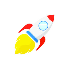 Wall Mural - Rocket icon. Vector illustration. Rocket ship in flat style. Startup concept icon isolated