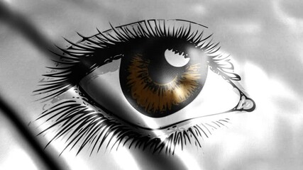 Sticker - Beautiful eye with eyebrow on flag