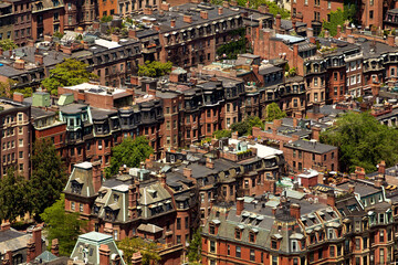 Wall Mural - Aerial view of Boston in Massachusetts, USA.