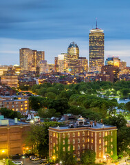 Wall Mural - Aerial view of Boston in Massachusetts, USA.