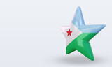 Fototapeta Zwierzęta - 3d star Djibouti flag rendering right view