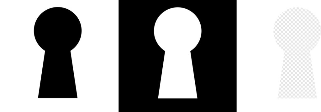 keywhole icon vector illustration.key whole opportunity concept symbol. door lock shape logo. enter access silhouette. mystery effect.