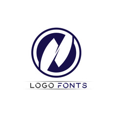 Wall Mural - N logo font company logo business and letter initial N design vector and letter for logo