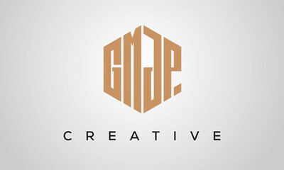 letters GMJP creative polygon hexagon logo victor template