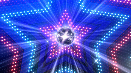 Wall Mural - mirror ball disco lights club dance party glitter 3d illustration