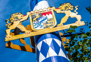 Canvas Print - typical maypole in bavaria