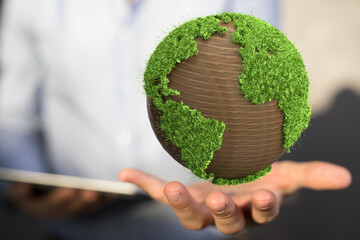 volumetric green recycling sign 3d digital