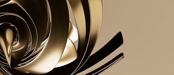 Abstract elegant template black and gold line overlapping dimension on dark