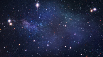 Aufkleber - Starry sky at night. Stars and deep space in the sky. Galactic and nebula view. Elements of this iamge furnished by NASA