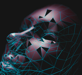 Wall Mural - fondo abstracto de tecnología y ciencia.ilustración 3d. análisis de datos de negocios y la inteligen