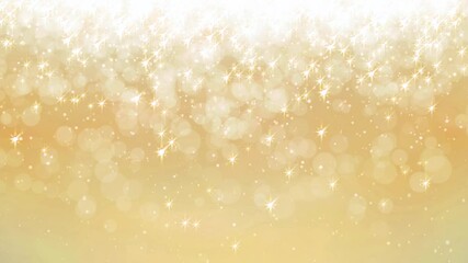 Wall Mural - Christmas animated background of falling sparkling light particles on golden background 